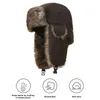 冬の耳の保護帽子のメンズ・レイ・フェンとふわふわしたフェイクファーの裏地フラップスキーの濃厚な暖かい風の装具のためのフラップ