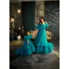 New Arrival Fluffy Mother And Me Dresses Ruffles With Train Plus Size For Photo Shoot Mom and Daughter Tulle Evening Dress