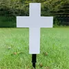 Garden Decorations Solar Cross Stake Outdoor Lights LED Waterproof Lamp For Cemetery Auto On Off Holloween Party Lighting Decors