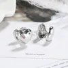 Stud Earrings Unique Fashionable Dual-sided Heart-shaped Charming 3D Heart Shiny Colored Star-shaped Rhinestone Jewelry