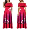 Casual Dresses High Quality Polynesian Tribal Print Custom Women'S One-Shoulder Dress Midi Party