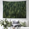 Wandtapijten Misty Forest Tree Natuurlijk landschap Tapestry Esthetische kamerdecoratie Muurhangende doek Groot formaat Nordic Home Decorvaiduryd