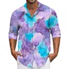 Chemises décontractées pour hommes Été Lâche Imprimer Cardigan à manches longues Plage Modèle drôle Chemise de haute qualité Tempérament Top Poleras de Hombre