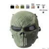 Halfgelaatsmasker Tactical Airsoft Cosplay Skl Masker Uitrusting Outdoor Schieten Sport Bescherming Uitrusting Fl Face No03-101 Drop Delivery Tac Dhrax