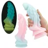 Carino morbido e luminoso dildo in silicone enorme anale butt plug drago vaginale masturbazione ventosa giocattoli adulti del sesso per uomo donna coppia 240117