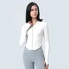 Veste à capuche pour femmes Fitness Yoga hauts d'entraînement tenue automne hiver sport nu à manches longues fermeture éclair façonnant la taille serré Jogging vêtements de sport