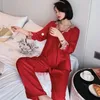 Vêtements de nuit pour femmes Casual 2pcs Femmes Satin Pyjama Costume Pyjama d'été Lingerie intime Soyeux Peignoir Dentelle ChemisePants Ensemble de sommeil