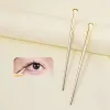 Ronde hoekige gel-eyelinerborstel Gouden make-uptool met houten handvat, zacht synthetisch haar Perfecte wimperliner-definer