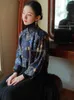 Vêtements ethniques 2024 Automne Style chinois Traditionnel Hanfu Top Imprimer Cheongsam Oriental Blouse Élégant Festival Robe de soirée Qipao Pd