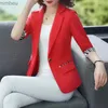 Dameskostuums Blazers 2022 Nieuw Blazerpak Dames Koreaans Slanke Mode Pak Blazer Patchwork Korte Enkele Knop Dame Kantoor Klein Jasje Tops 3XLL240118