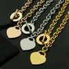 Heart-shaped titanium thick chain necklace designer & bracelet designer for women Valentine's Day luxury jewelry gift with logo free postage.