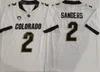 Mens College Colorado Buffaloes Football Jersey University 2 Shedeur Sanders 12 Travis Hunter 21 Shilo Sanders Uniform Embroidery For Sport Fans Black White Team
