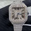 MOQ 1 Custom Cheap Ice Out Vvs Moissanite Diamond Mechanical Watch