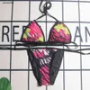 Дизайнерский купальник бикини женские сексуальные купальники женская мода с открытой спиной сплит буква красочная печать логотипа летний пляжный купальник Jan18