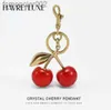 Keychains Lanyards Handbag Pendant Keychain Women's Exquisite Internet Famous Crystal Cherry Car Accessories High Grade 231025 DZLP