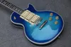 Classic Custom Shop Ace Frehley Signature 3 Pickups Electric Guitar, Sea Blue Tiger Flame Guitarra Gratis frakt