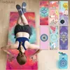 Yoga Mats 63*183/ 83*183cm Indoor Foldable Yoga Mat Cover Polyester Printed Sweat Absorbing Yoga Blanket Travel Yoga Strap Storage BagL240118