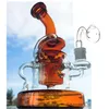 8.3 pulgadas Claro Tres Capas Dab Rigs Bongs de Agua de Vidrio Forma Unquie Vidrio Limpio Fumar Hookah EN Stock Quemador de aceite de 14 mm