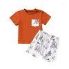 Kledingsets 2 stuks babyjongen zomeroutfits korte mouw tops grafische print shorts set peuterkleding drop levering kinderen moederschap dhndv