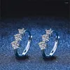 Boucles d'oreilles ZFSILVER mode luxe S925 couleur argent D blanc Moissanite 3 sœurs femmes accessoires fête bijoux cadeau E027