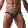 Sous-vêtements 5pcs / lots hommes string string jockstrap homme graffiti imprimé sexy t-back micro sous-vêtements pénis poche tangas hombre culottes