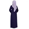 Roupas étnicas Zipper Dubai Abaya Marroquino Caftan Mulher Muçulmana Vestido Luxo Turco Arábia Vestidos de Noite Cor Sólida Solta Longa