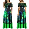 Casual Dresses High Quality Polynesian Tribal Print Custom Women'S One-Shoulder Dress Midi Party