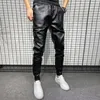 Pantalon en cuir PU haute qualité hiver coréen vêtements de luxe grande taille coupe-vent décontracté chaud Pantalon noir Pantalon Cuero Hombre 240117