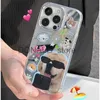 Cell Phone Cases Korea Funny Sunglasses Puppy Makeup Mirror Phone Case For iPhone 14 Rro Max 13 12 11 Cute Cat Animal Y2K Letter Shockproof Funda J240118