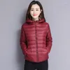 Women's Trench Coats Short Thick Padding Jackets For Women Quilted Padded Red Duck Down Cropped Black Woman Coat Vintage Outerwear