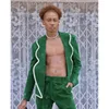 Men's Suits Green Men Suit Two-piece(Jacket Pants) Set With Petal Collar Design Handsome Fashionable Male Clothing