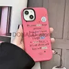 Obudowy telefonu komórkowego Kreatywna urocza litera Pink Girl Telefon etui na iPhone 14 13 12 11 Pro Max 2 w 1 szokujący zderzak Mat Film Hard Shell J240118