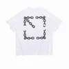 2024mens t-shirts från White 23SS Ny Graffiti High Street Fashion Märke Löst kort ärm T-shirt Högvikt Fabric D22W