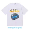 2024新しいモデルメンズTシャツデザイナーアメリカンファッションブランドRhude Racing F1プリント記念スリーブコットン用男性と女性のカップル大規模短いT