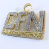 Diseñador de joyas Hip Hop Colgante inicial personalizado Letra CFN Helado hacia fuera Letras de moda Collar de cadenaHipHop