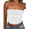 Bustiers & Corsets Women Casual Tank Top Cami Bustier Blouse Sleeveless Sport Crop T-Shirt Ladies Solid Color Shoulder