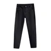 Jeans da uomo firmati autunno e inverno neri larghi dritti elasticizzati Pantaloni denim di lusso di fascia alta versatili edizione europea 24CU