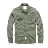 Men's Casual Shirts Fashion Military Style Cargo Men Loose Baggy Army Cotton Camouflage Shirt Clothes
