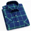 Men's Casual Shirts 2024 Checked Short-sleeved Shirt Non-ironing Breathable Fashionable Cotton Business Pocket Summer Style