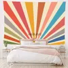 Gobeliny Rainbow Sunrise Tapestry Boho WALING HIPPIE GEOMETRIC Abstract Art Dorm Dorm Office Decorvaiduryd