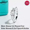Pierścienie zespołowe anujewel 1.6cttw D Color Moissanite Pierścienie zaręczynowe dla kobiet 925 Sterlsilver Obiecing Weddrings Fine Jewelry Hurtowa J240118
