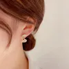 Stud Earrings Design Micro-set Zircon S-shaped Rotating Japanese And Korean Temperament Fashion All-match Unique For Women