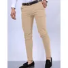 Pantalons pour hommes Couleur unie Slim Fit Hommes Europe et États-Unis Style Fashion Crayon Business Casual Daily Cent Foot