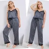 Women's Sleepwear XL-5XL Large Size Pajamas Suit Sexy Strap Top&Pants Lingerie Women Satin Home Clothes 2Pcs Summer Pyjamas Set