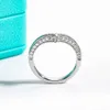 Bandringe AnuJewel 2mm D Farbe Moissanit V Form WeddBands 18k vergoldet 925 SterlSilber Braut RSet für Mädchen Schmuck J240118