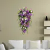 Fleurs décoratives artificielles à l'envers Couronne de printemps Floral Drop Swag Naturel Multicolore Réaliste Tissu de Soie Tenture Murale Larme