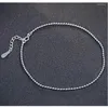 Tornozeleiras Sinya Clássico Puro 925 Sterling Silver Beads Cadeia Pulseiras Comprimento 21/3cm para Mulheres Meninas Presente Maior Promoção