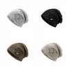 Bérets Striped Trined Hat Letter Fashion Woolen Pile Cap crâne Skull femelle / filles