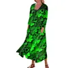 Casual Jurken Dames Comfort St. Patrick's Day Print Driekwartmouwen Katoenen zakjurk Elegant Veelzijdig Ropa Mujer