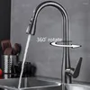 Kitchen Faucets Grey Pull Out Water Faucet Single Handle Sink Mixer Tap With Two Function